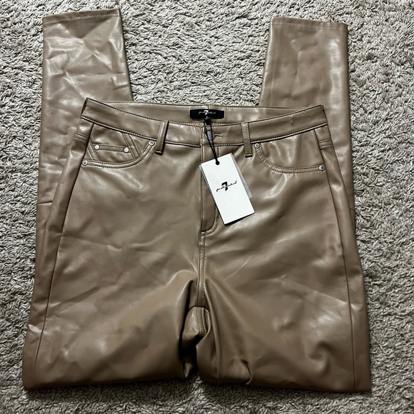 7 For All Mankind Pants - NWT 7 For All Mankind Vegan Tan Leather Pants